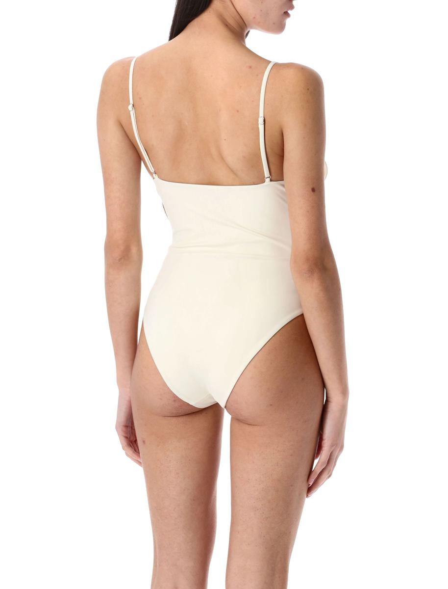 Magda Butrym 3D Flower Retro Bustier Swimsuit