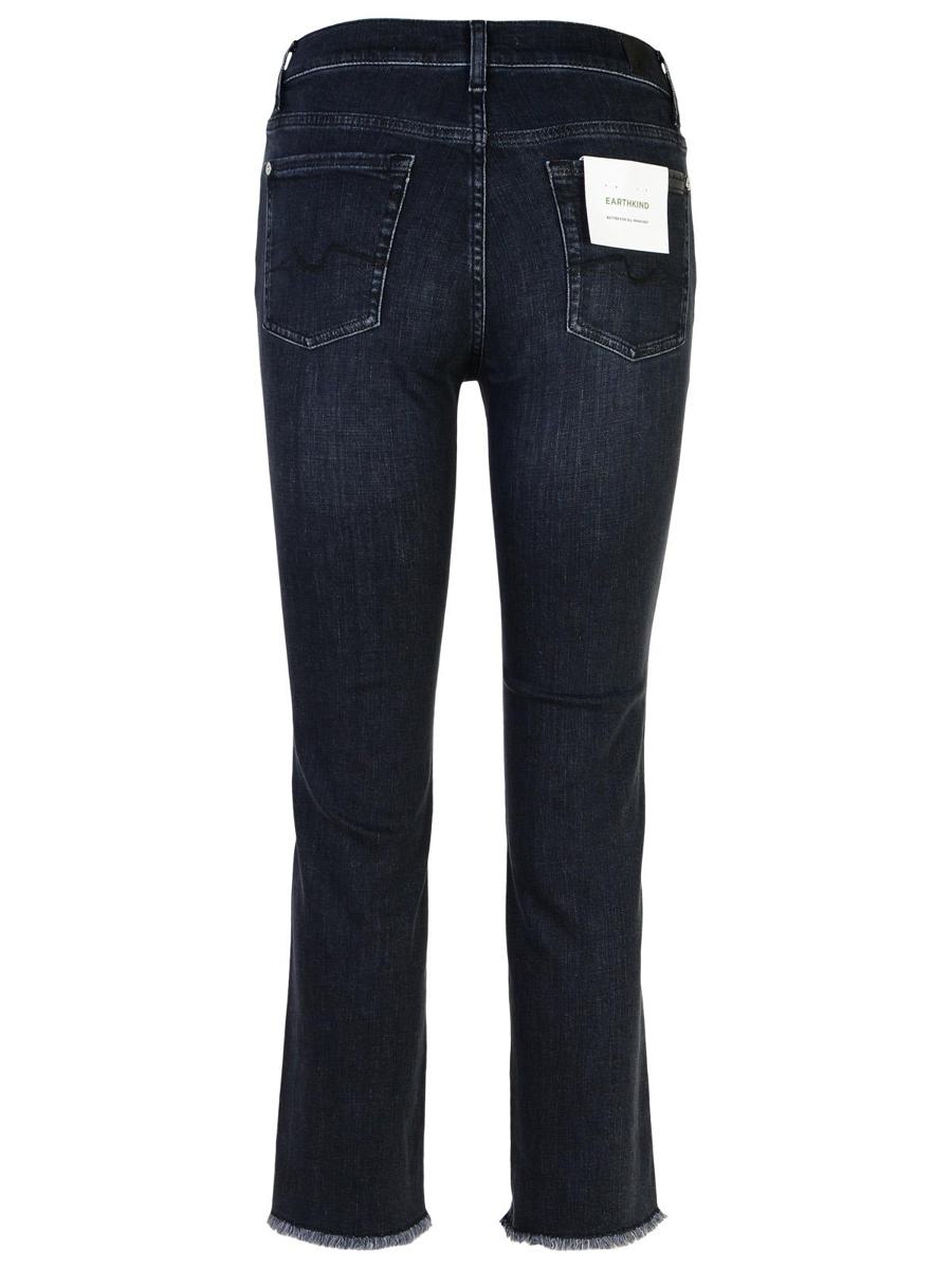 7 For All Mankind 'Straight Crop' Black Cotton Jeans