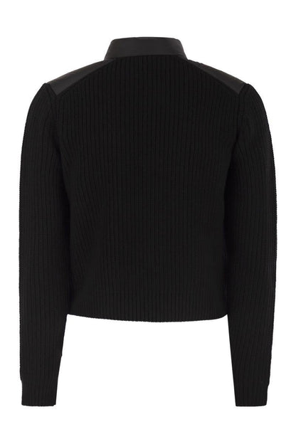 Moncler Padded Wool Cardigan With Zip