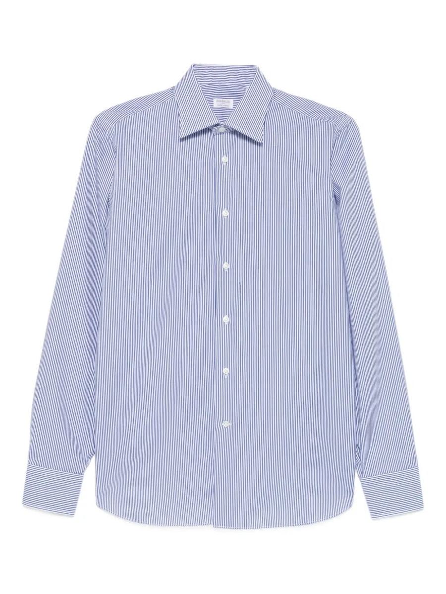 Borriello Napoli White And Blue Striped Shirt Clothing