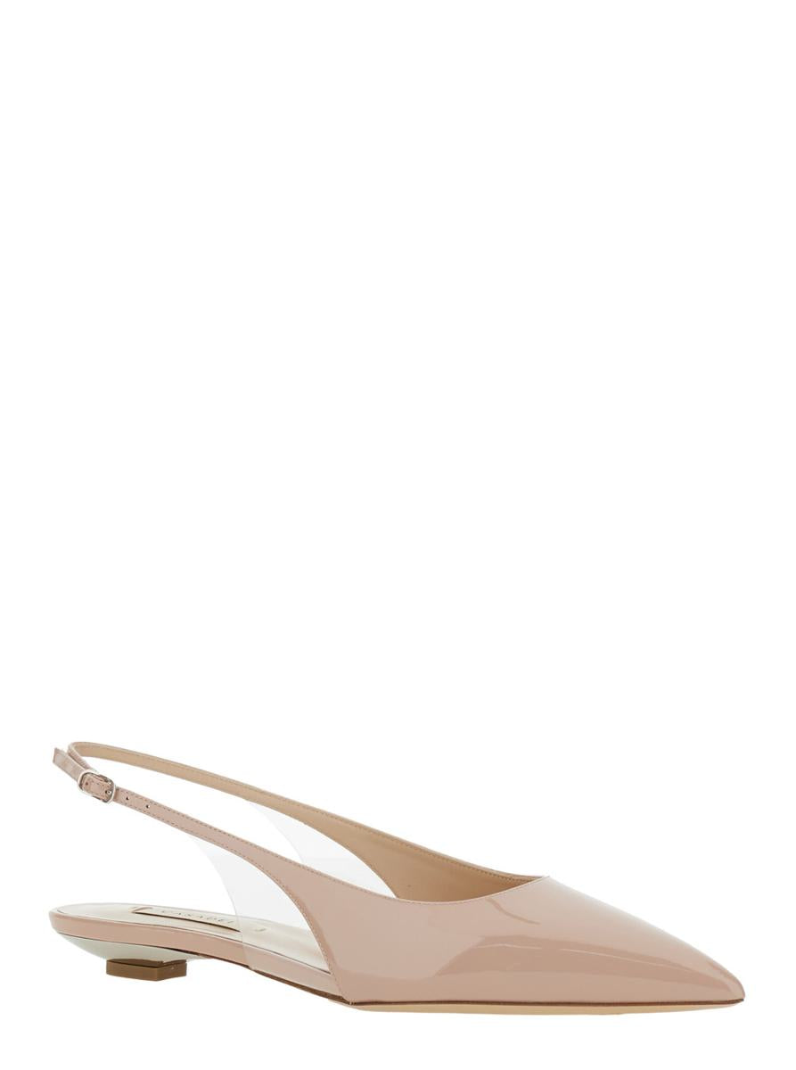 'Miniblade Tiffany' Beige Slingback Ballet Shoes In Patent Leather Woman