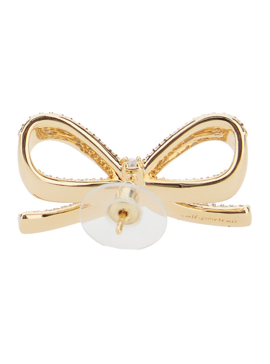 Gold Crystal Bow Earrings