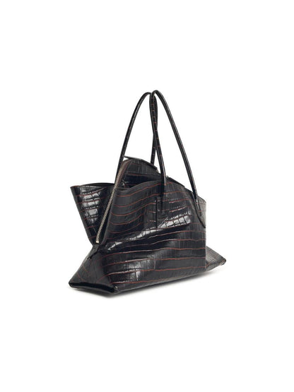 The Attico 'La Passeggiata' 'Coffee' Medium Leather Bag