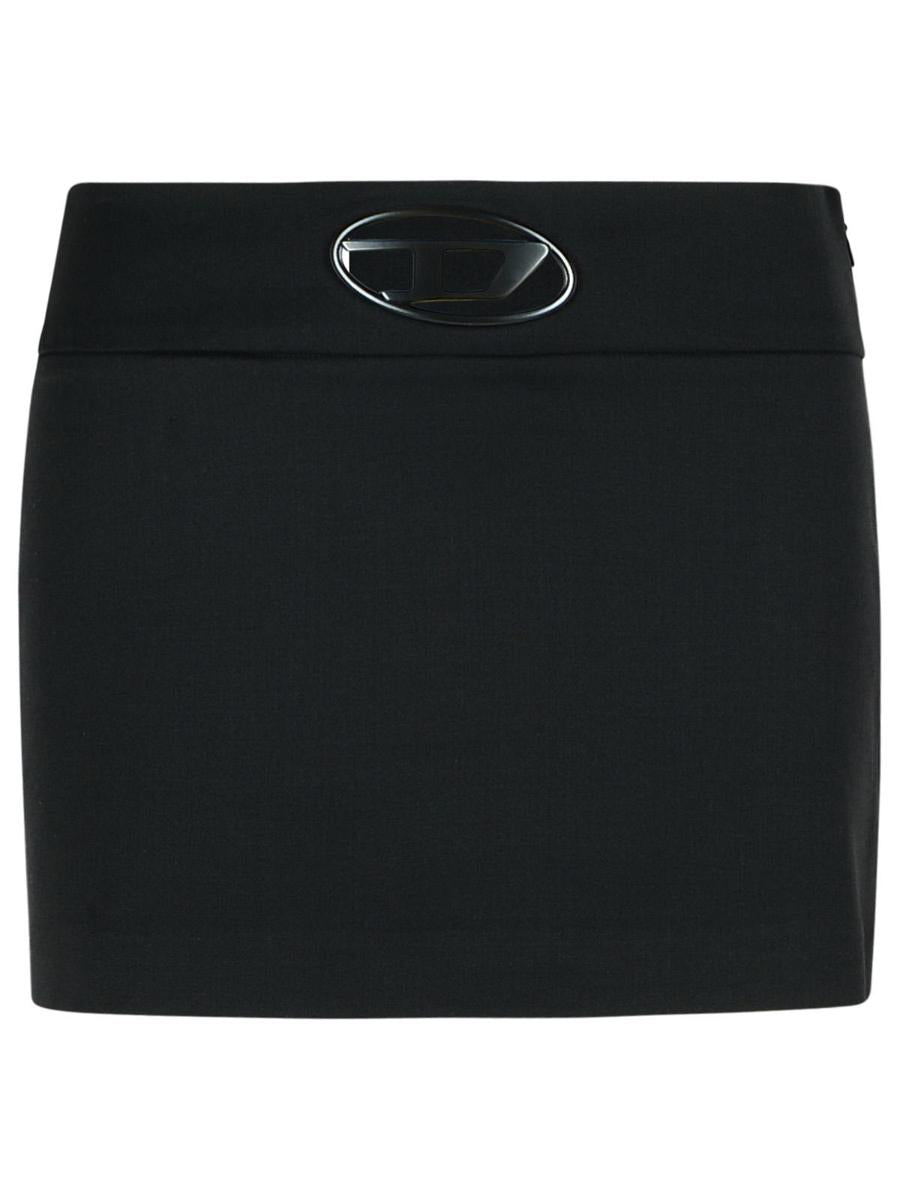 Diesel 'Dixy' Black Polyester Blend Miniskirt