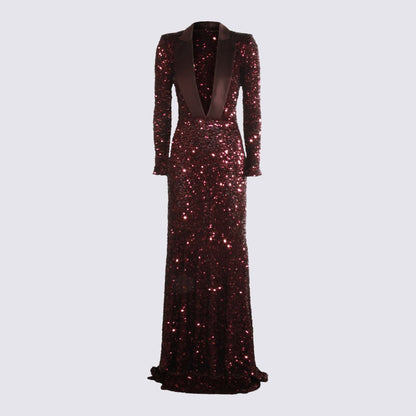 Elisabetta Franchi Dark Red Maxi Dress