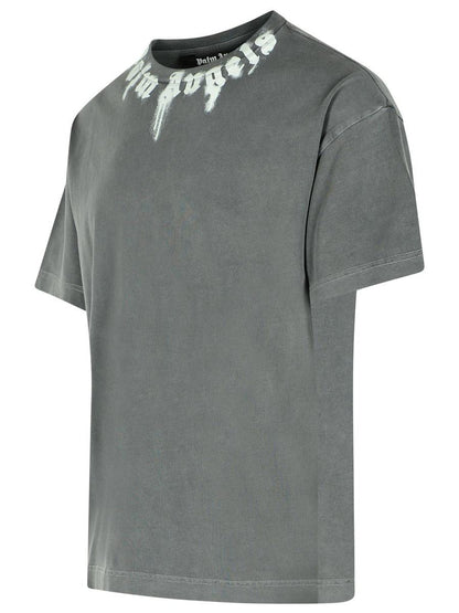 Palm Angels Gray Cotton T-Shirt