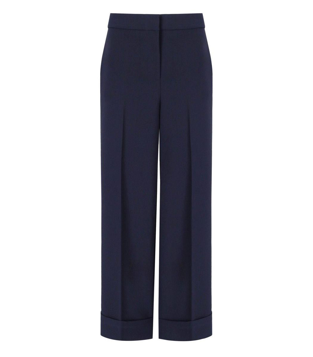 Essentiel Antwerp Imo Navy Blue Cropped Trousers
