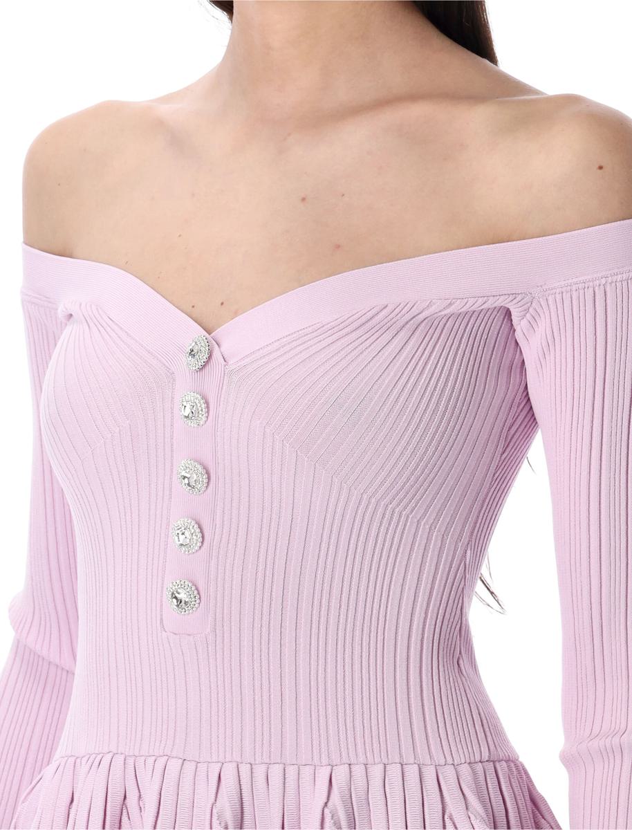 Self-Portrait Ribbed Knit Mini Dress