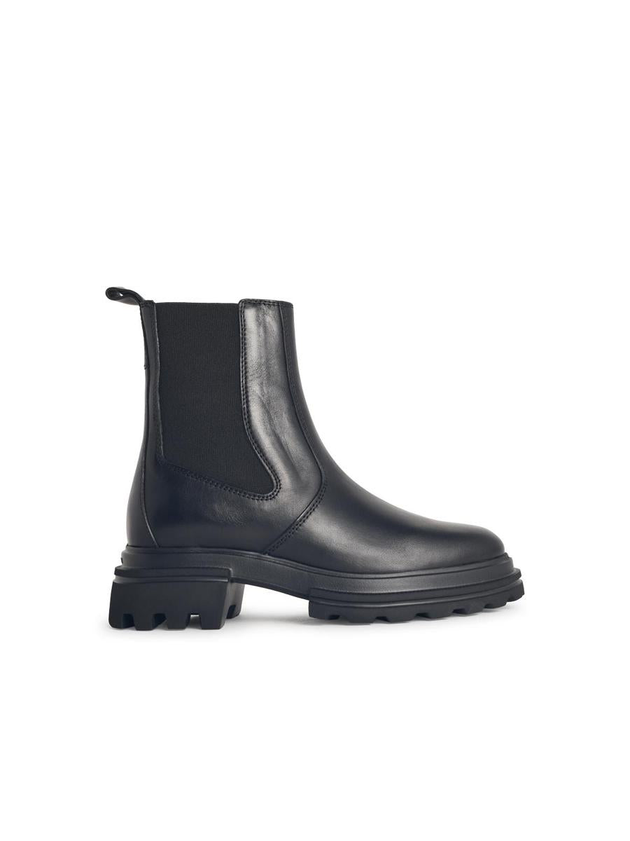 Hogan Black Leather Ankle Boots