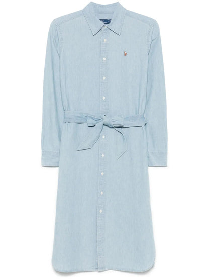 Long shirt dress with belt