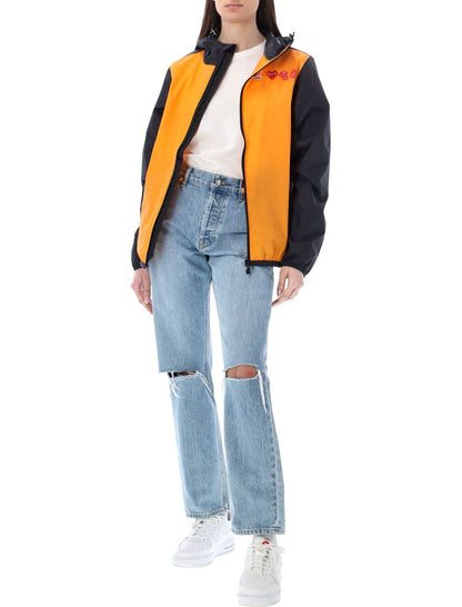 Comme Des Garçons Play Bicolor Waterproof Zip Jacket With Hood