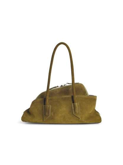 The Attico Small 'La Passeggiata' Khaki Leather Bag
