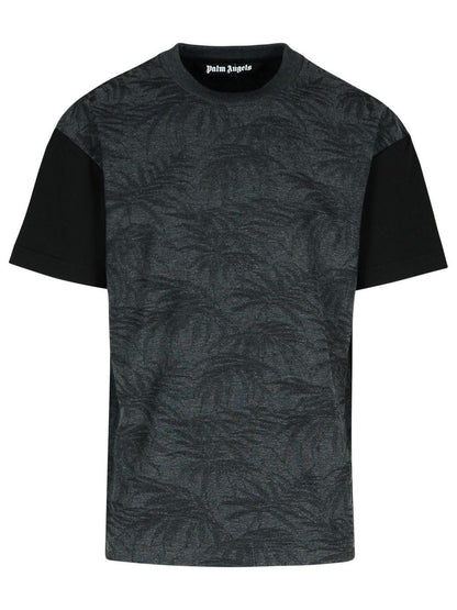 Palm Angels 'Palms Curved' Black Cotton Blend T-Shirt