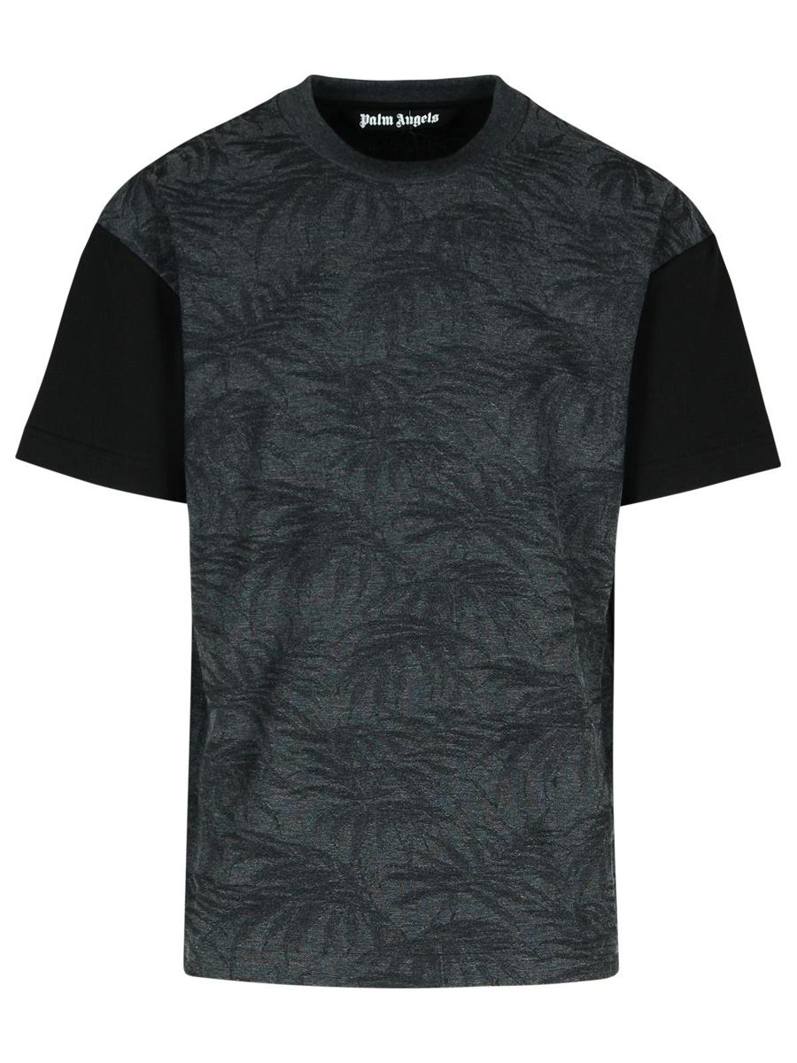 Palm Angels 'Palms Curved' Black Cotton Blend T-Shirt