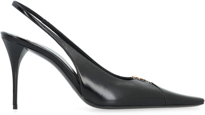 Saint Laurent Babylone Breteuil Leather Slingback Pumps