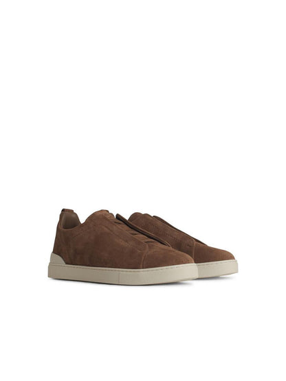 Zegna 'Triple' Brown Suede Sneakers