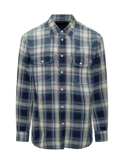DSQUARED2 Dsquared2 Blue Checkered Shirt