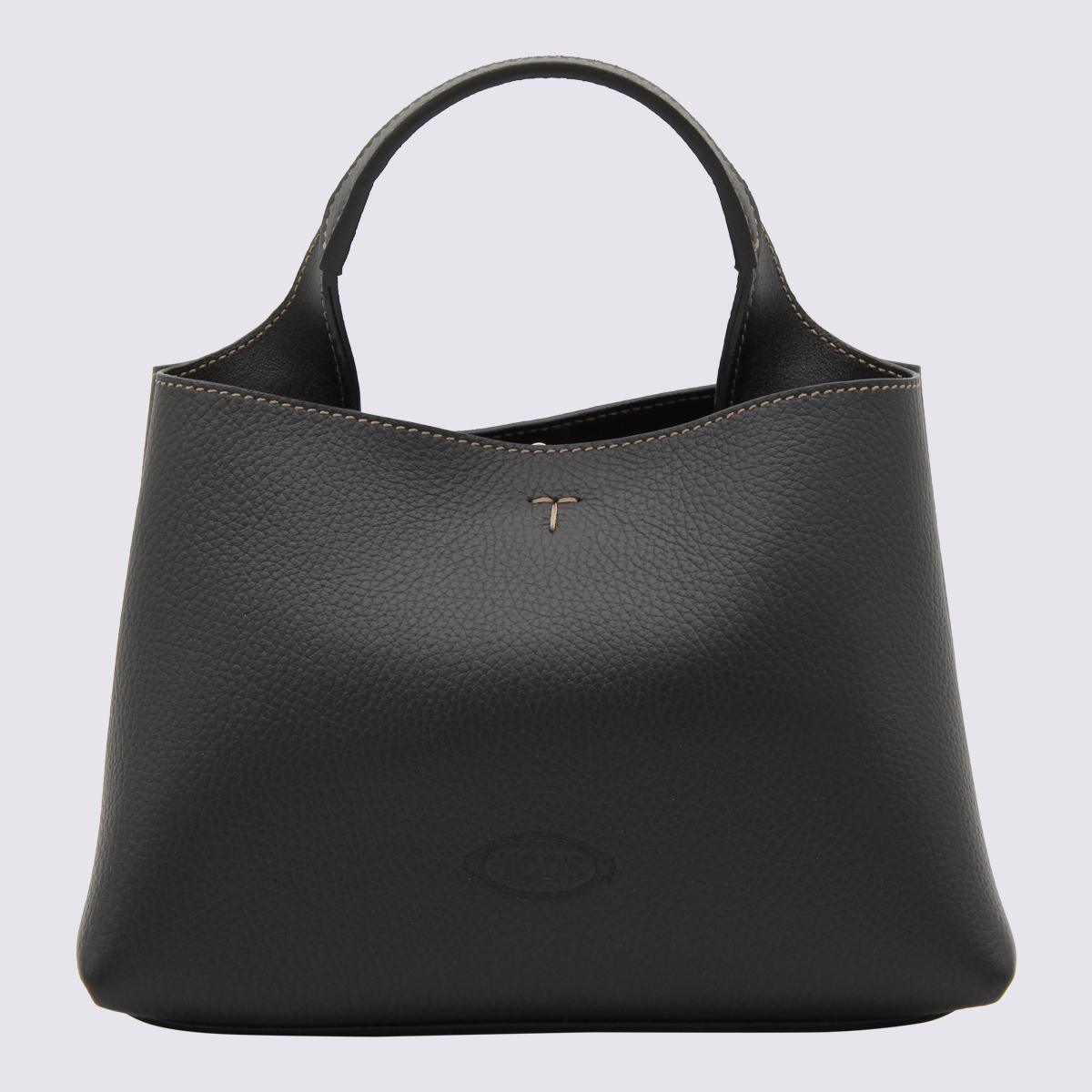 Tod'S Black Leather Top Handle Bag