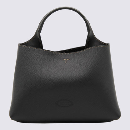 Tod'S Black Leather Top Handle Bag