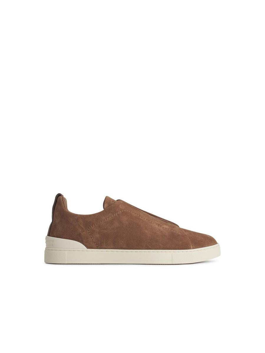 Zegna 'Triple' Brown Suede Sneakers