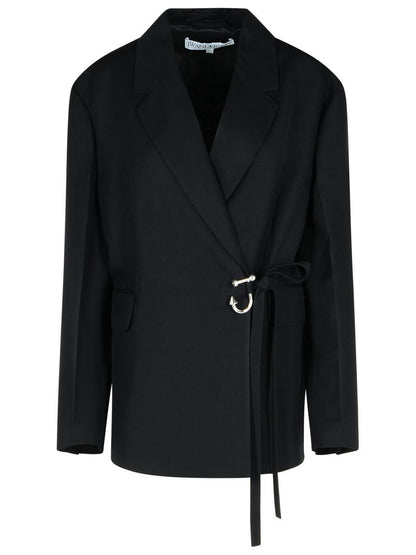 JW Anderson 'T' Black Viscose Blazer