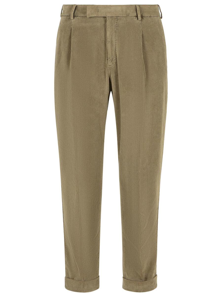 Pt Torino Beige Cotton Blend Trousers