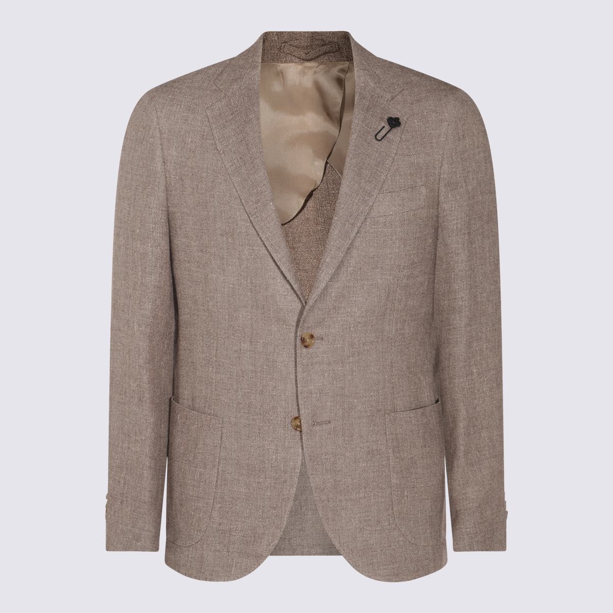 Lardini Beige Linen Blazer
