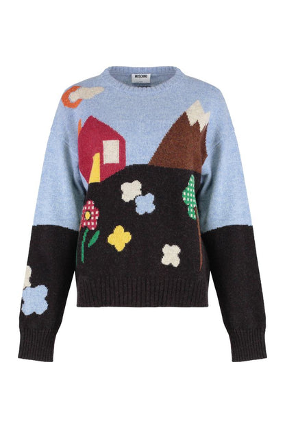 Moschino Virgin Wool Crew-Neck Sweater