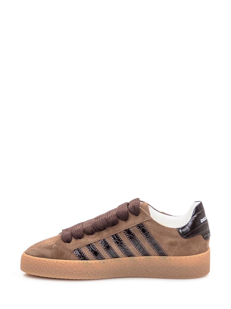 DSQUARED2 Dsquared2 Brown Suede Sneakers With Leather Details