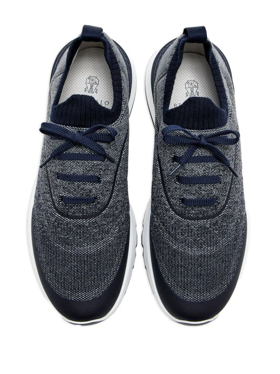 Brunello Cucinelli Runners In Techno Cotton Knit With Termonastrature Shoes