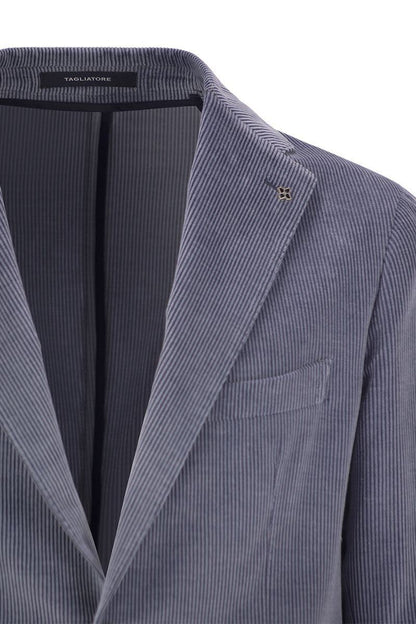Tagliatore Ribbed Cotton And Cashmere Suit