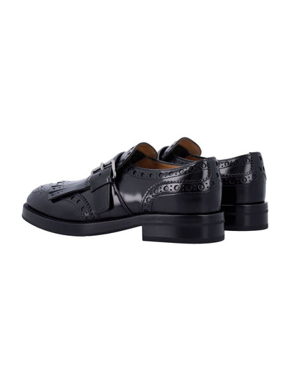 Church'S Black Leather Monk Strap Brogues
