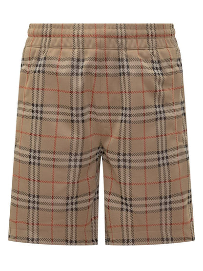 Burberry Burberry Men'S Beige Checkered Shorts