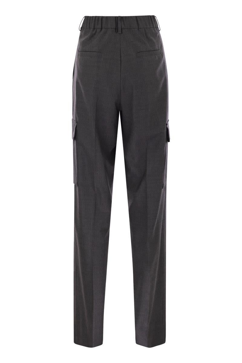 Herno Cargo Trousers In Wool And Viscose Blend