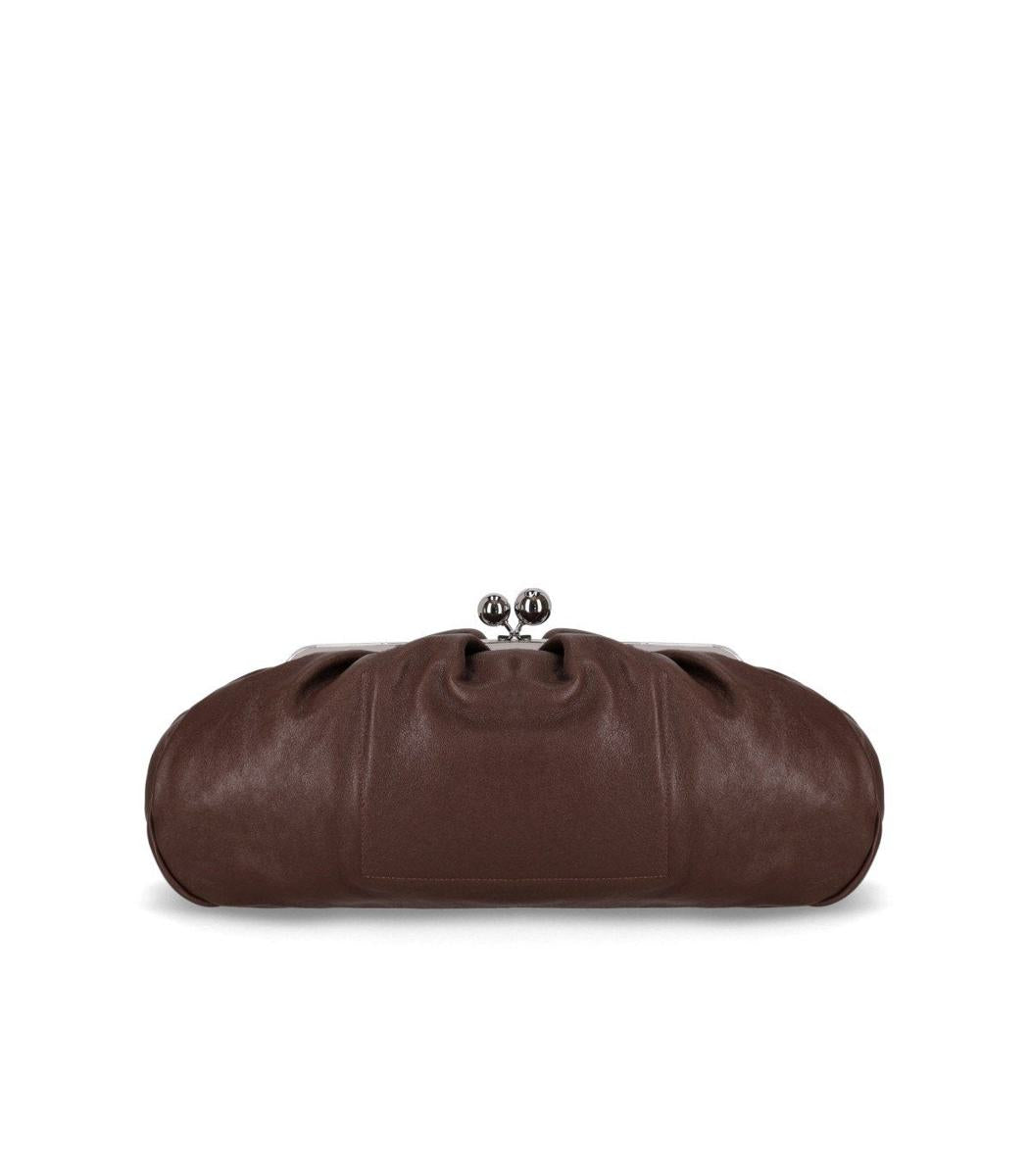 Weekend Max Mara Pasticcino Cristin Large Dark Brown Clutch