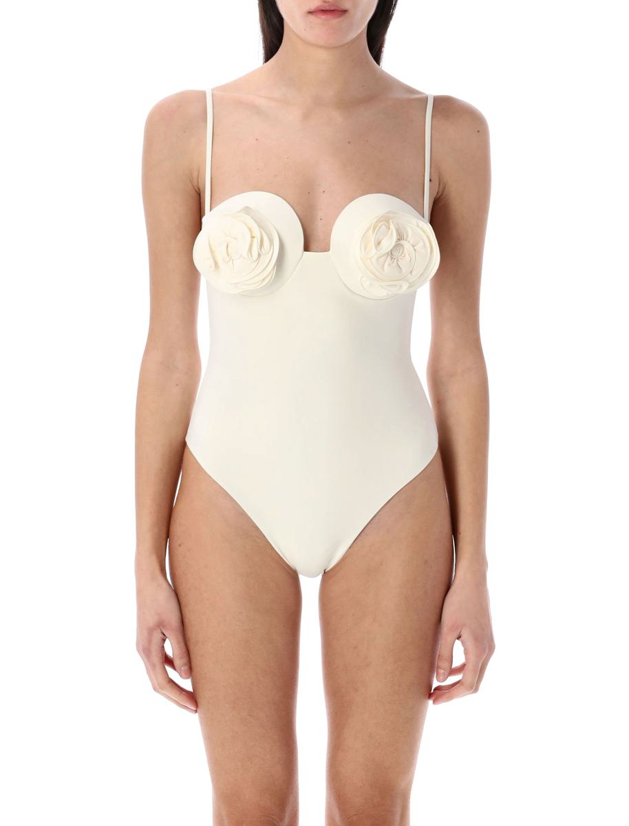 Magda Butrym 3D Flower Retro Bustier Swimsuit