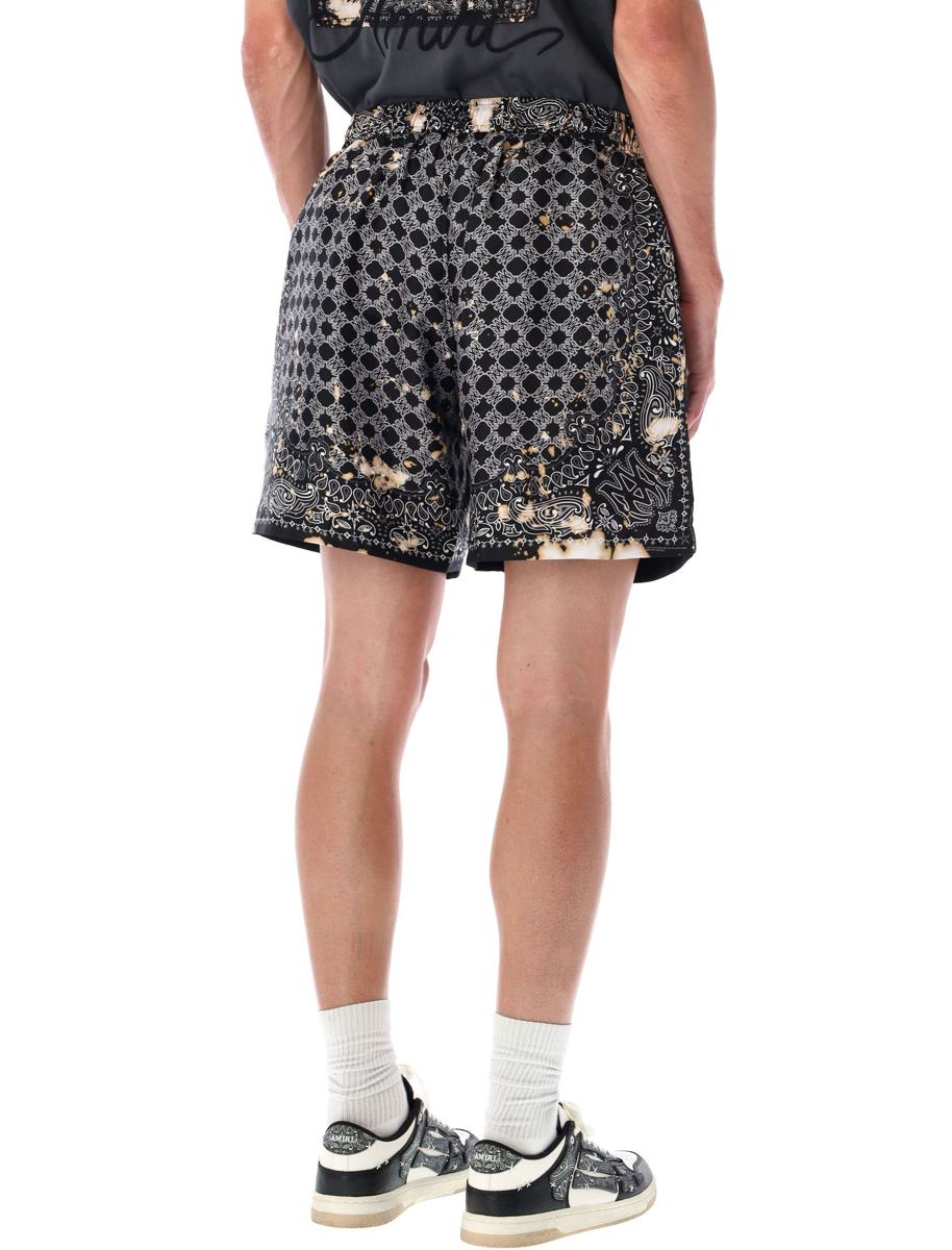 Amiri Bleach Bandana Print Silk Shorts