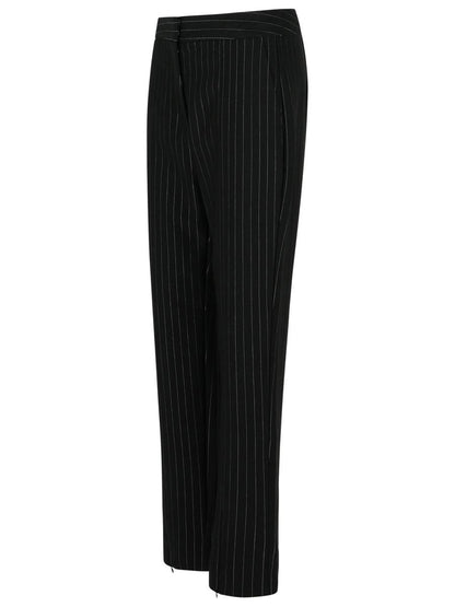 Ganni Black Viscose Blend Trousers