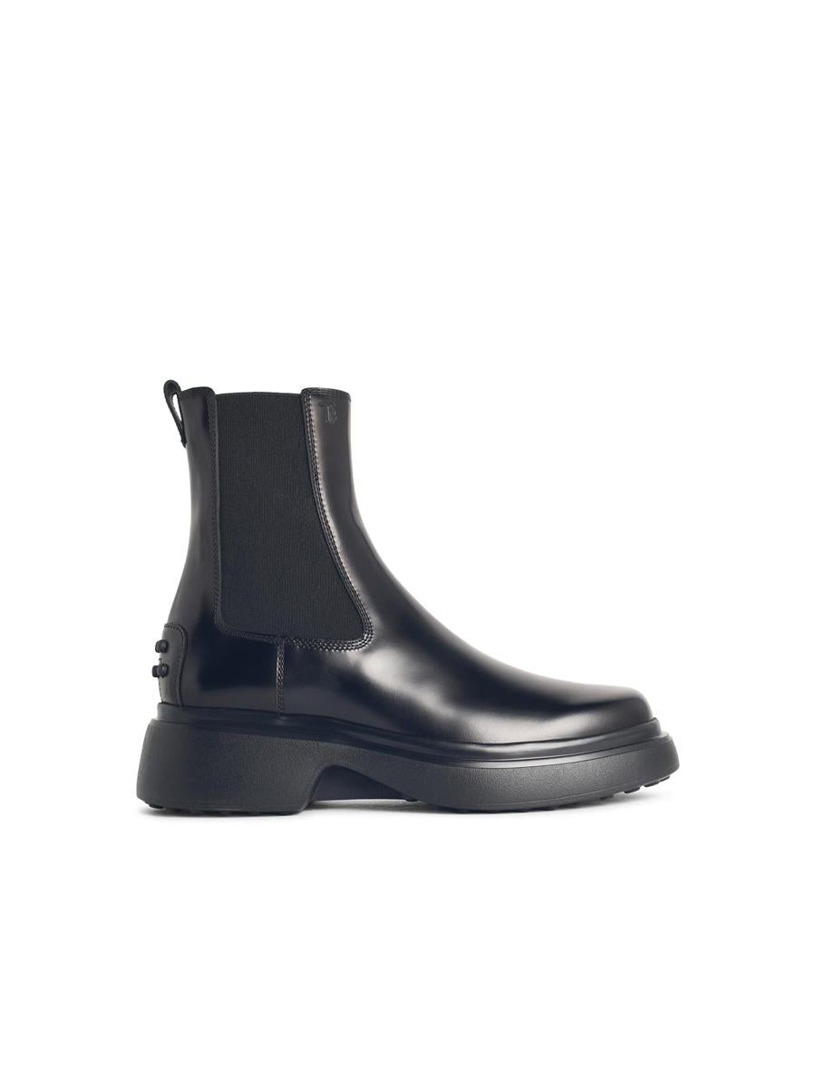 Tod'S Black Leather Ankle Boots