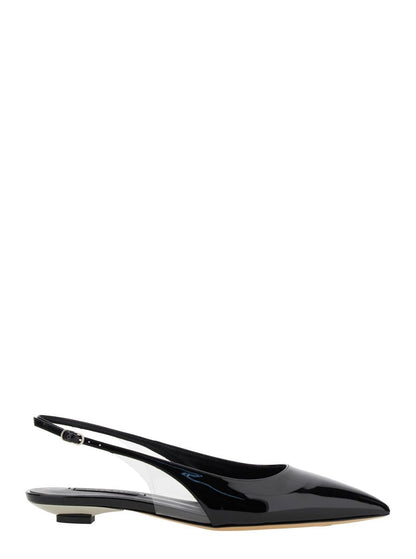 'Miniblade Tiffany' Black Slingback Ballet Shoes In Patent Leather Woman