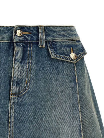 Alexander McQueen Denim Mini Skirt