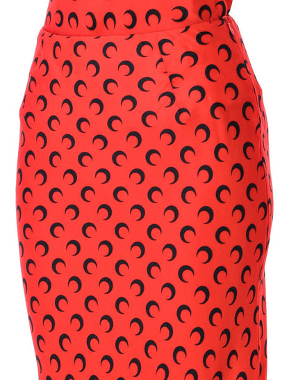 Marine Serre Moon Satin Midi Skirt