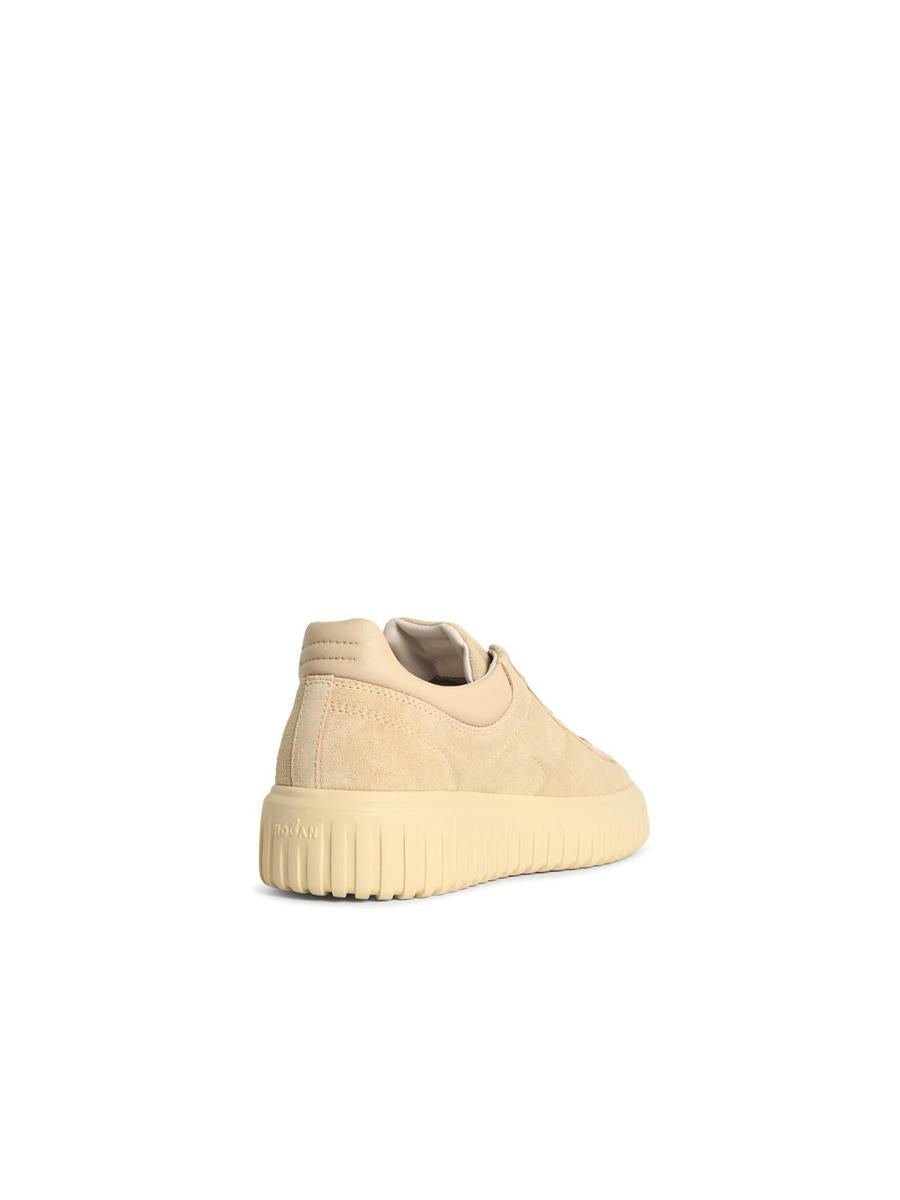 Hogan 'H-Stripes' Beige Suede Sneakers
