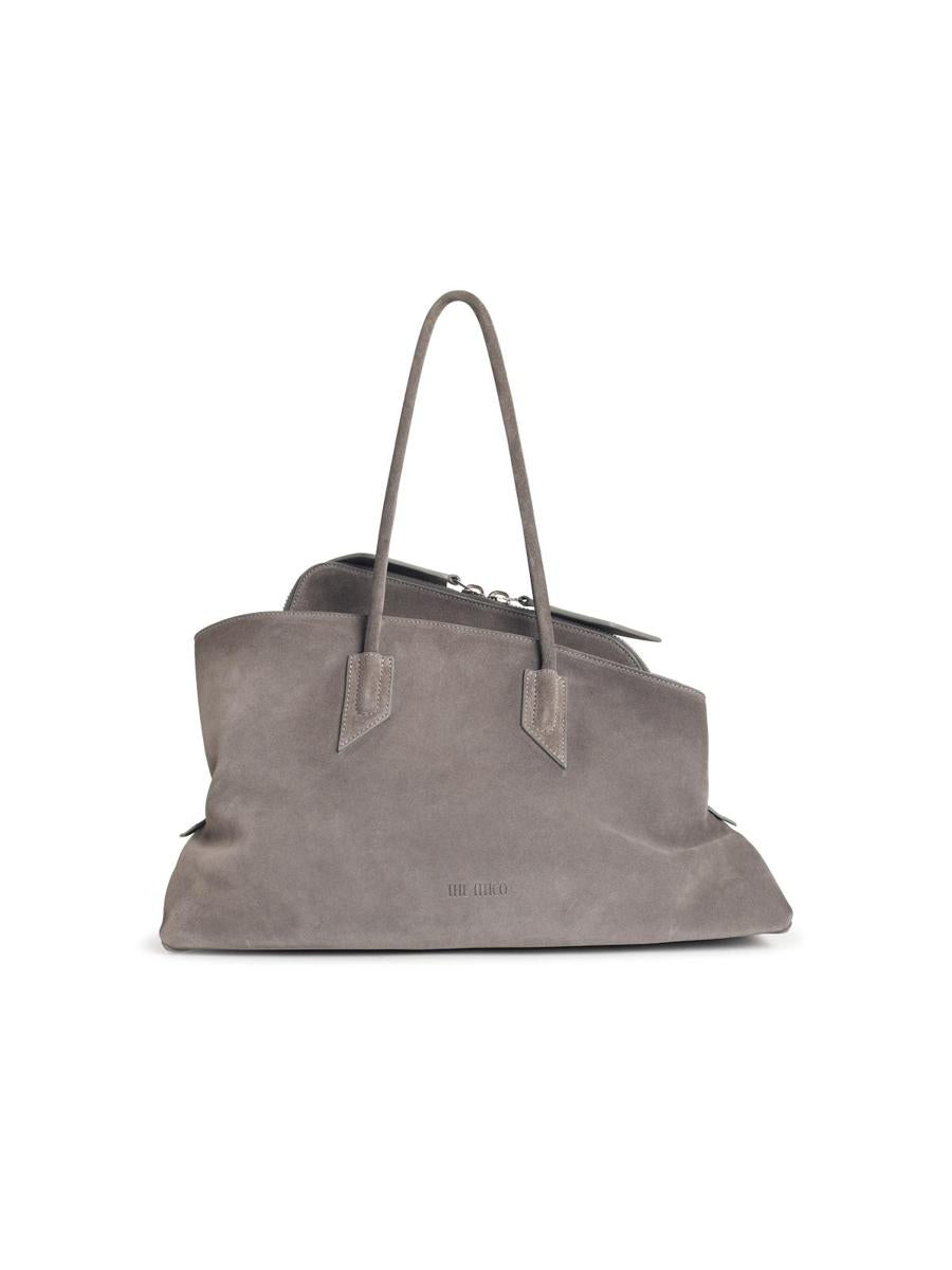 The Attico 'La Passeggiata' Medium Bag In Dark Grey Leather