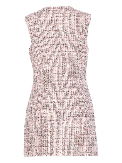 Self-Portrait Pink Boucle Sleeveless Mini Dress Clothing