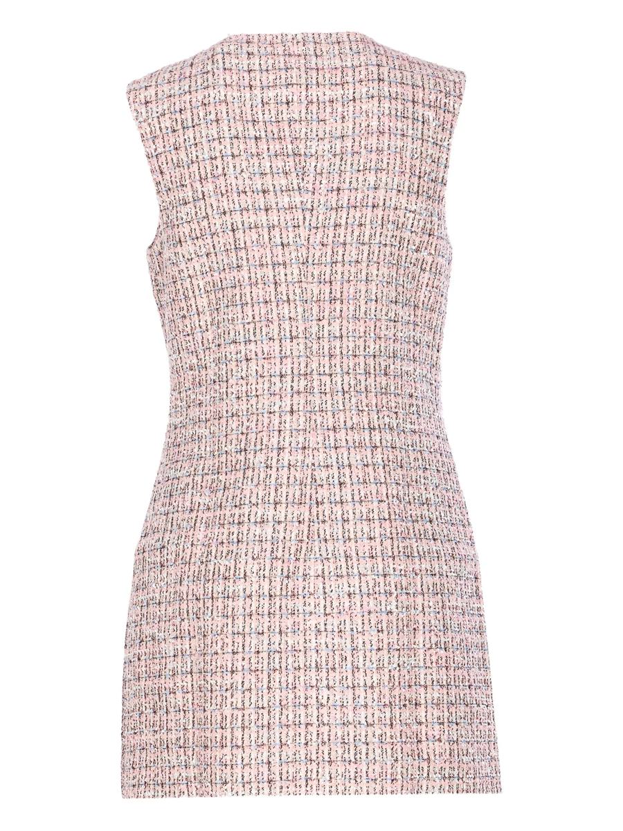 Self-Portrait Pink Boucle Sleeveless Mini Dress Clothing