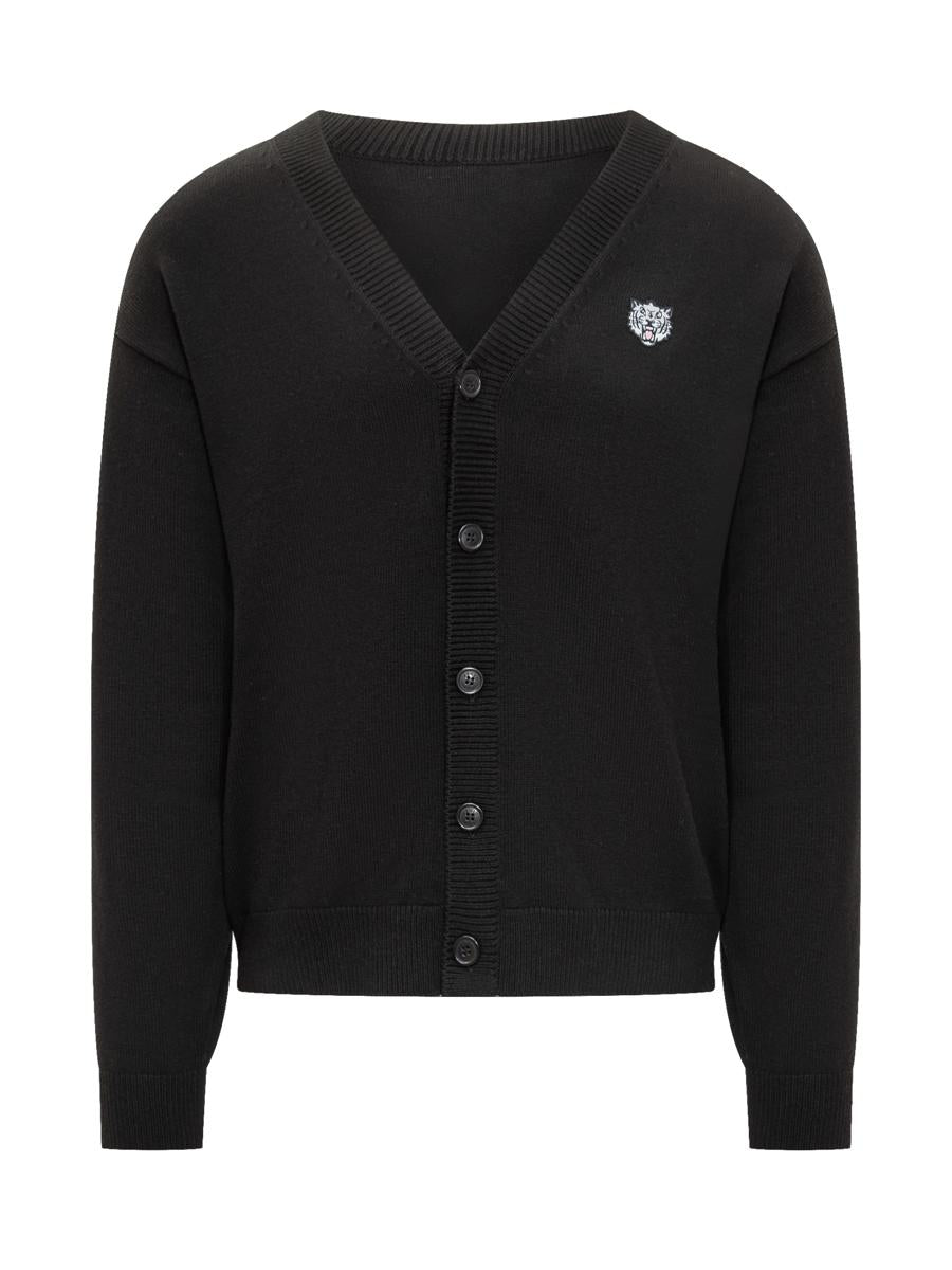 Kenzo Kenzo Men'S Black Cardigan With Tiger Logo