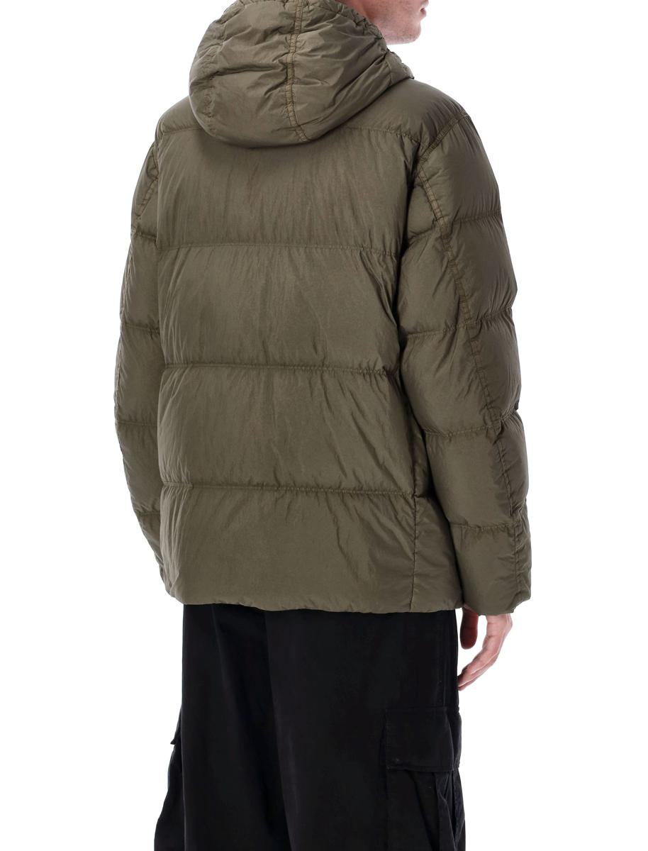 Stone Island Garment Dyed Crinckle Hooded Down Jacket