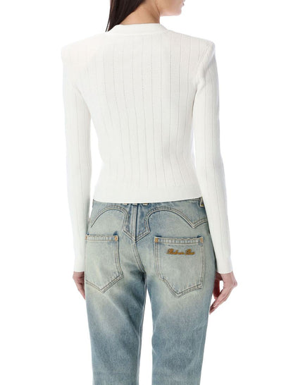 Balmain Gold Buttons Knit Cardigan