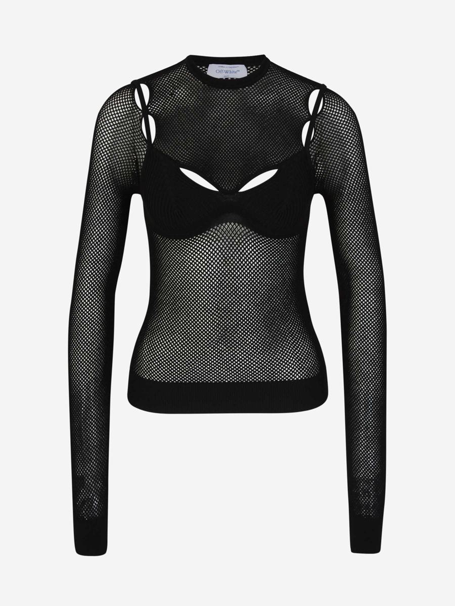 Off-White Structured Openwork Top